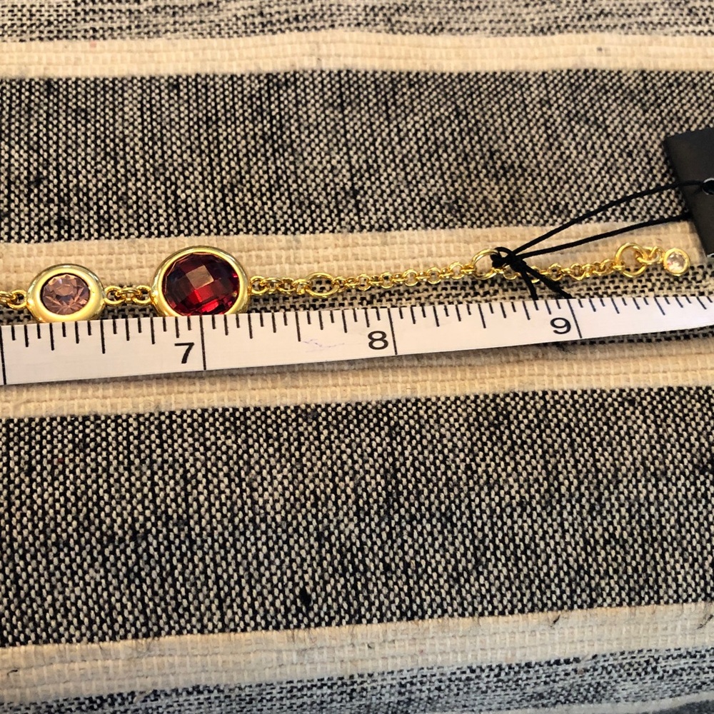 Authentic New with tag kate spade Gold-Tone Multistone Round Link Bracelet - Picture 6 of 7